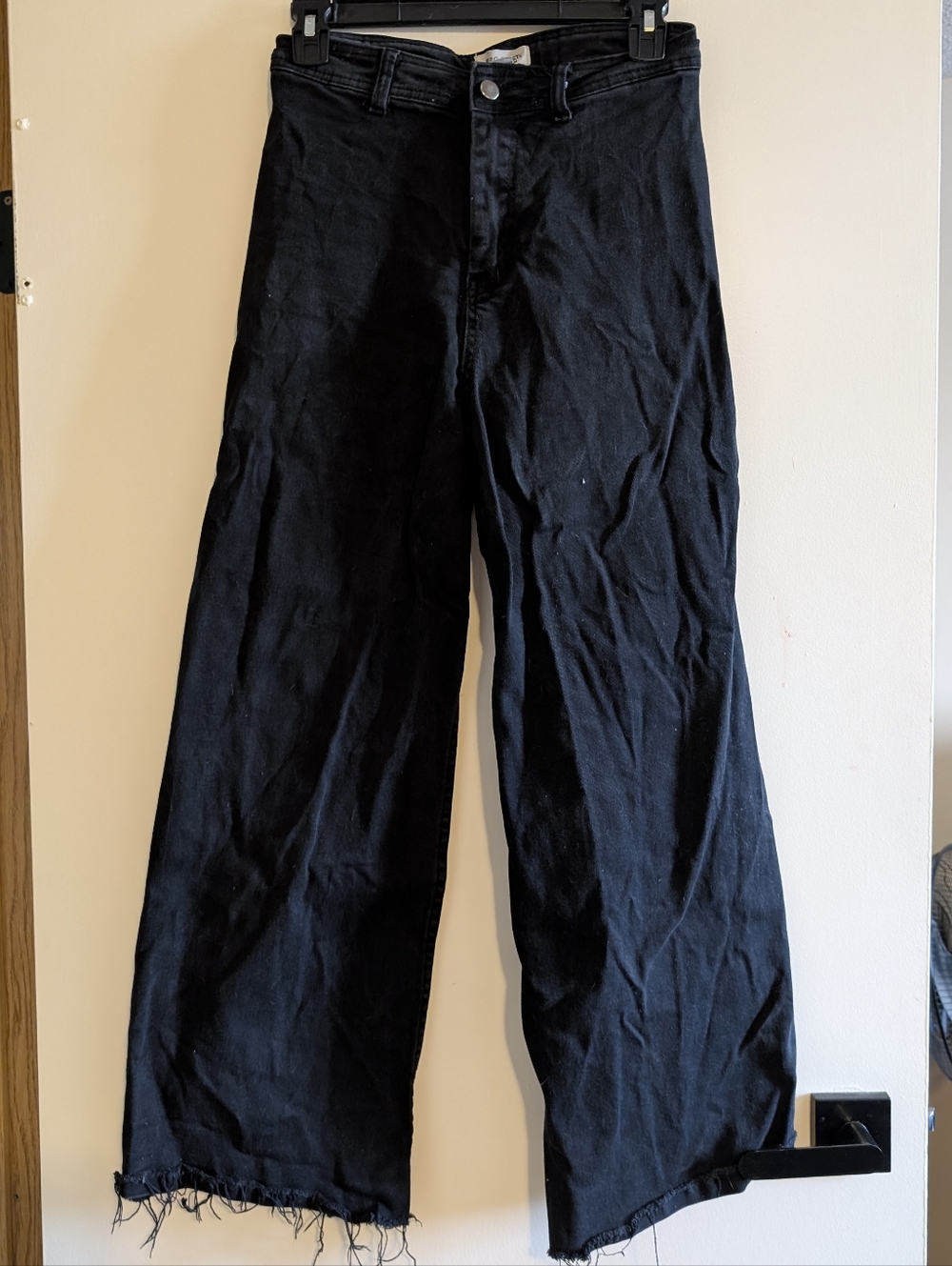 High-Rise Black Wide-Leg Jeans for Women